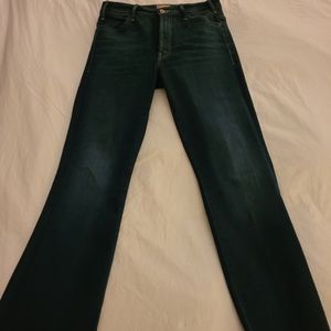 Mother Hustler High Waist Ankle Fray Jeans